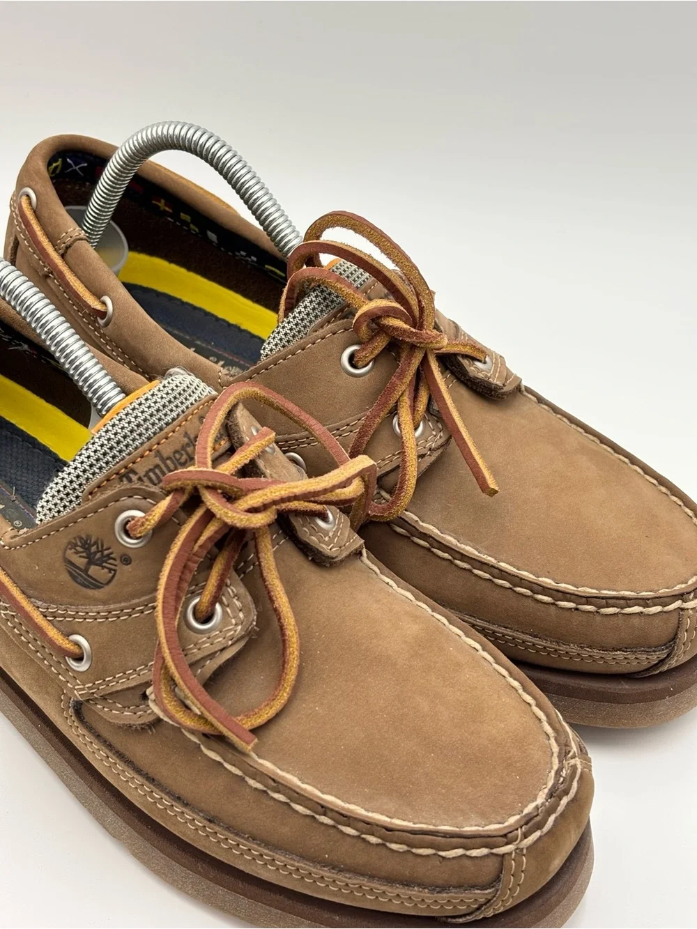 Timberland Men’s Tan Leather Upper Moc Toe Boat‎ Shoes Size 8.5M